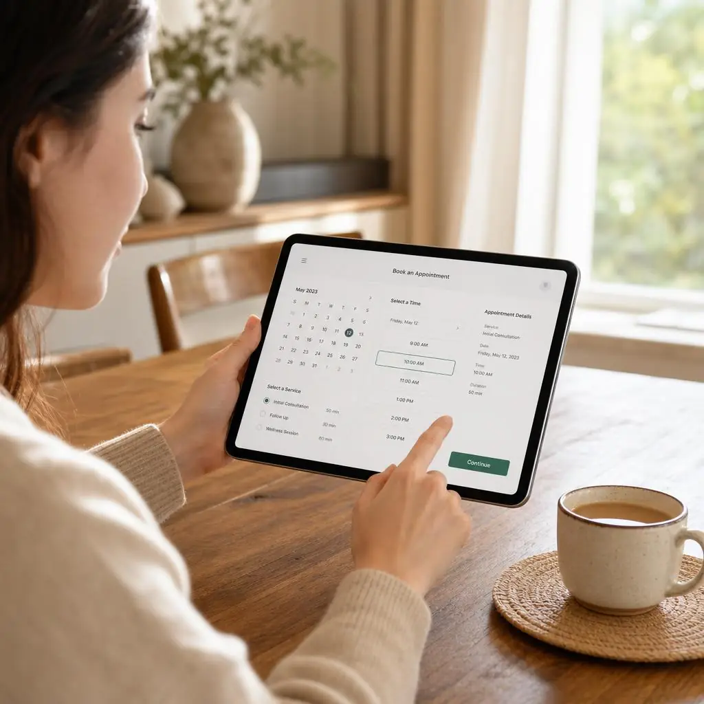 Scheduling appointment on a tablet